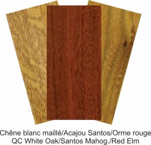 Chêne blanc Maillé/Acajou Santos/Orme Rouge